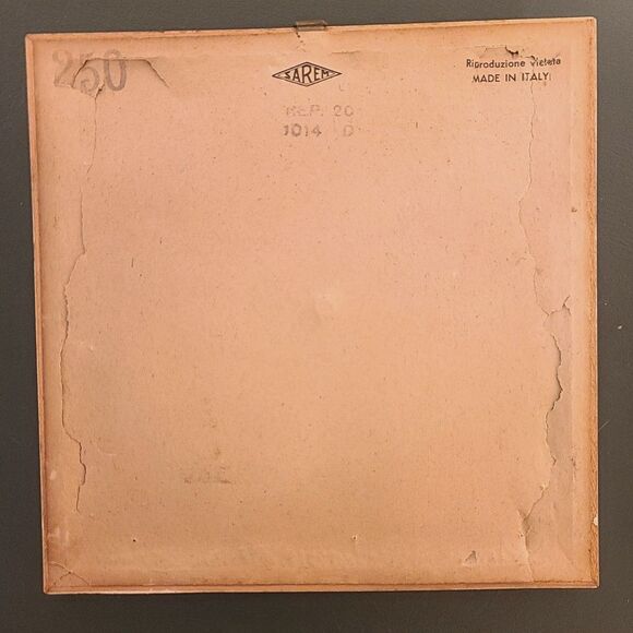 Vintage 1950's Sarem Chalkware 3D Art Framed Girl Made in Italy Rare #250 - Picture 3 of 5